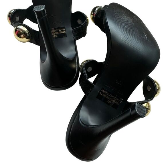 Revolve Steve Madden Jovanni Mule Heel with Gold Tone Hardware Size 5.5 - Picture 8 of 11